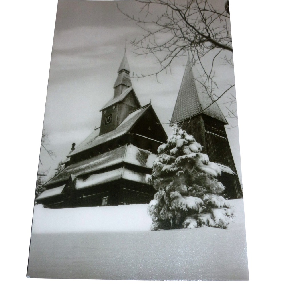 Vintage RPPC Gustav-Adolf-Kirche Hahnenklee‎ Nordic Stave Church Winter Postcard